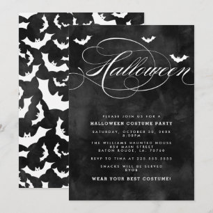 Invitaciones a la fiesta de Halloween del murciéla