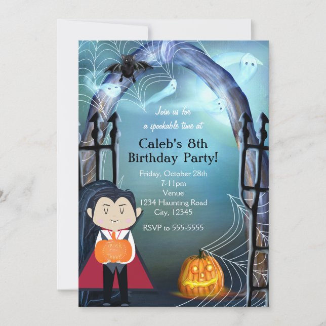 Invitaciones a la fiesta de Halloween del pequeño  (Anverso)