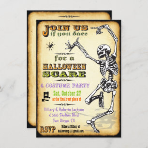 Invitaciones a la fiesta de Halloween del Skeleton