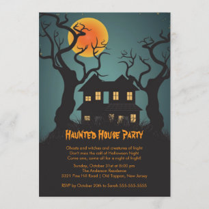 Invitaciones a la fiesta de Halloween en la casa e