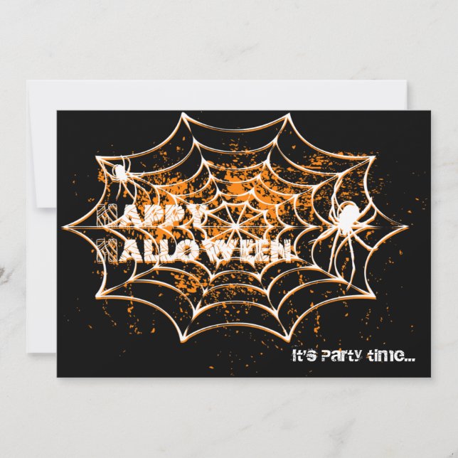 Invitaciones a la fiesta de Halloween en Spiderweb (Anverso)
