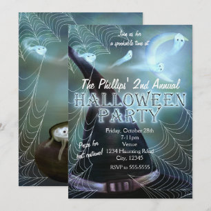 Invitaciones a la Fiesta de Halloween Noche Fantas