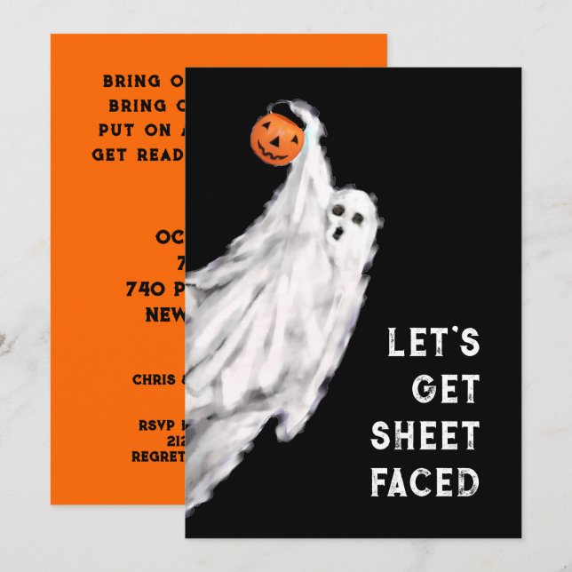 Invitaciones a la fiesta de Halloween para adultos (Anverso / Reverso)