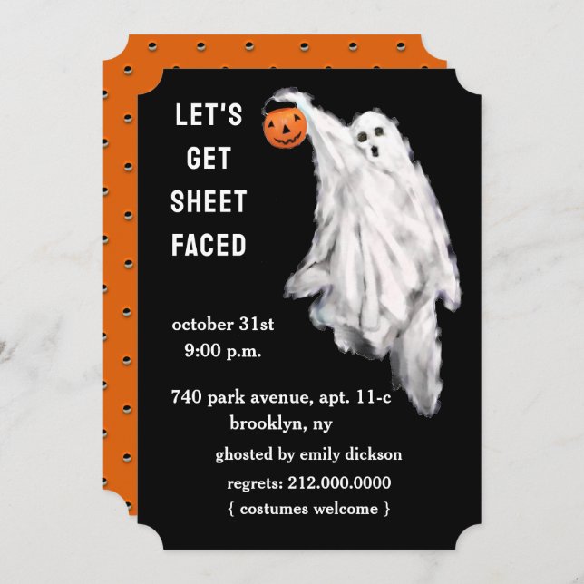 Invitaciones a la fiesta de Halloween para adultos (Anverso / Reverso)