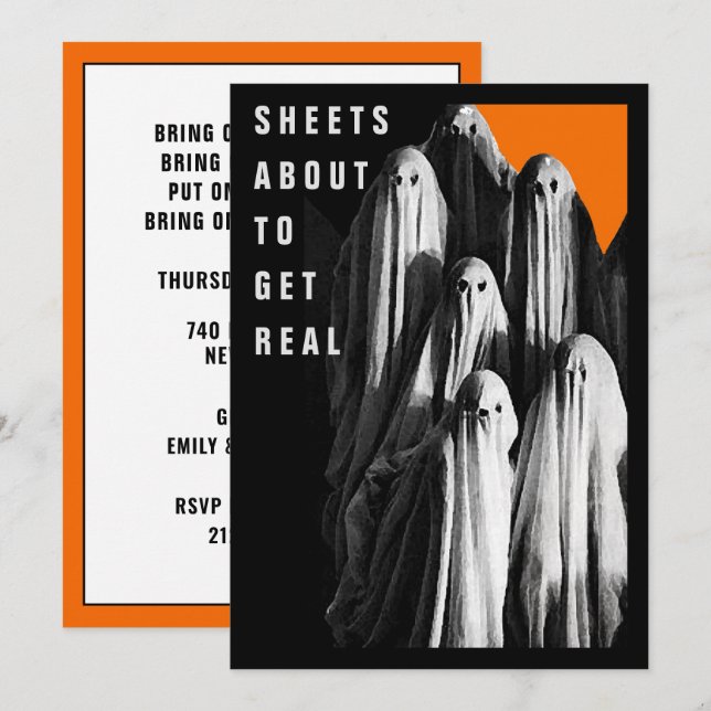 Invitaciones a la fiesta de Halloween para adultos (Anverso / Reverso)