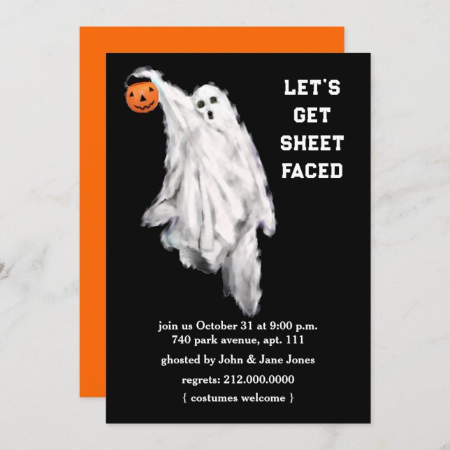 Invitaciones a la fiesta de Halloween para adultos (Anverso / Reverso)