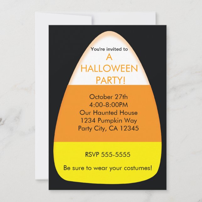Invitaciones a la fiesta de Halloween Sweet Candy  (Anverso)