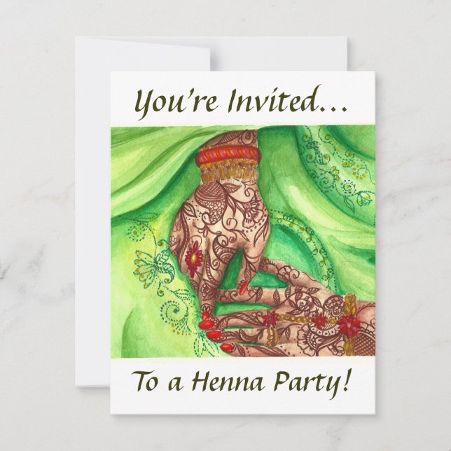 Invitaciones a la fiesta de Henna (Anverso)