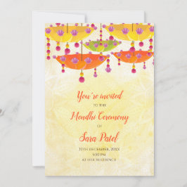 Invitaciones a la fiesta de Henna y Mendhi