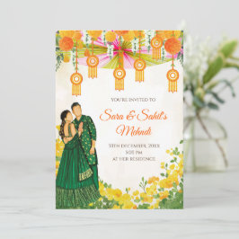 Invitaciones a la fiesta de henna y noche de mehnd