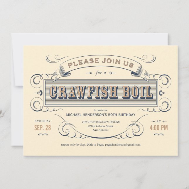 Invitaciones a la fiesta de hierba de langosta caj (Anverso)