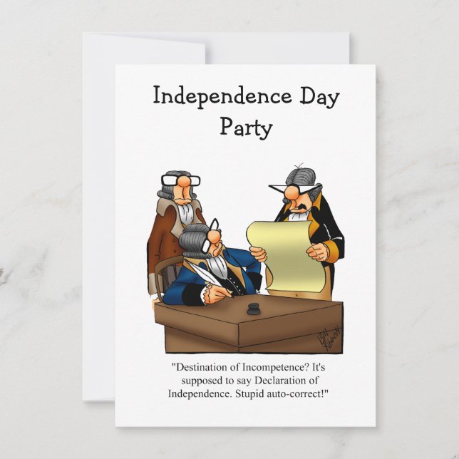 Invitaciones a la fiesta de humor del Día de la In (Anverso)