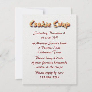 Invitaciones a la fiesta de intercambio de cookies