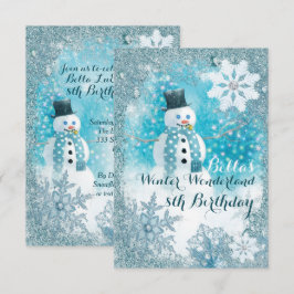 Invitaciones a la fiesta de invierno de Snowman Wo