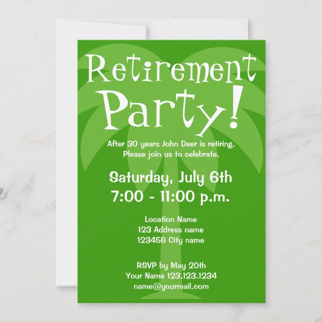 Invitaciones a la fiesta de jubilación (Anverso)