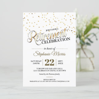 Invitaciones a la Fiesta de Jubilación de Confetti