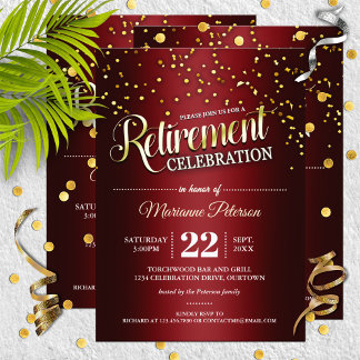 Invitaciones a la Fiesta de Jubilación de Confetti