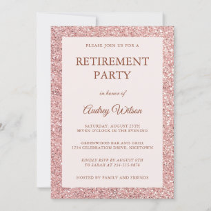 Invitaciones a la fiesta de jubilación Rosa Purpur