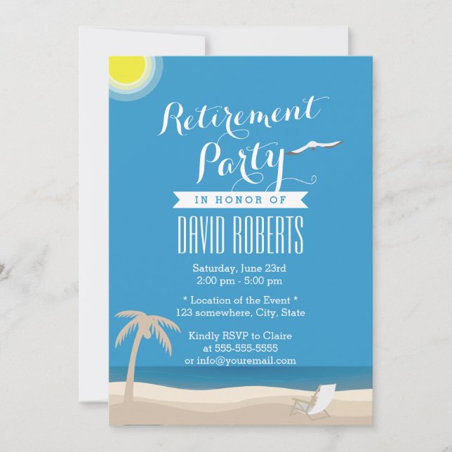 Invitaciones a la Fiesta de Jubilación Temática de (Anverso)