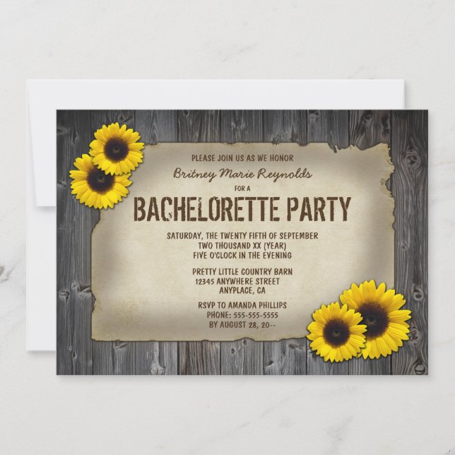 Invitaciones a la fiesta de la Bachelorette de Gir (Anverso)