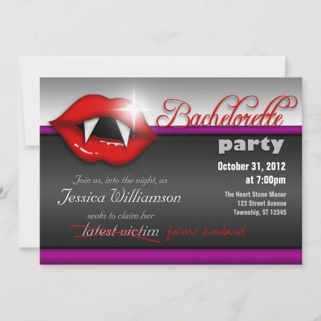 Invitaciones a la fiesta de la Bachelorette de vam (Anverso)