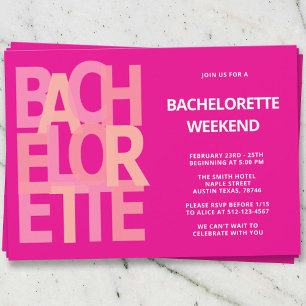 Invitaciones a la fiesta de la bachillerato rosa