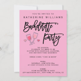 Invitaciones a la fiesta de la bachillerato rosada