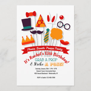 Invitaciones a la fiesta de la cabina de fotos