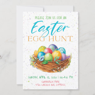 Invitaciones a la fiesta de la cacería de huevos d