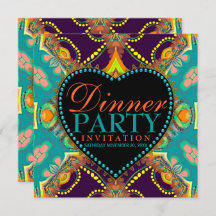 Invitaciones a la fiesta de la cena bohemia Hippie