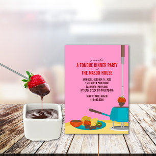Invitaciones a la fiesta de la cena de Fondue