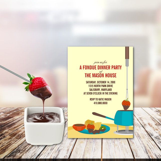 Invitaciones a la fiesta de la cena de Fondue (Subido por el creador)