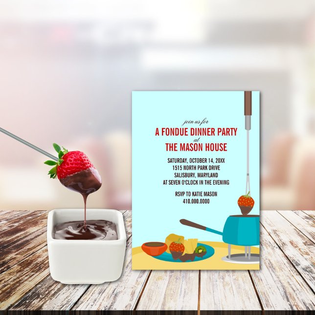 Invitaciones a la fiesta de la cena de Fondue (Subido por el creador)