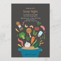 Invitaciones a la fiesta de la cena de la sopa