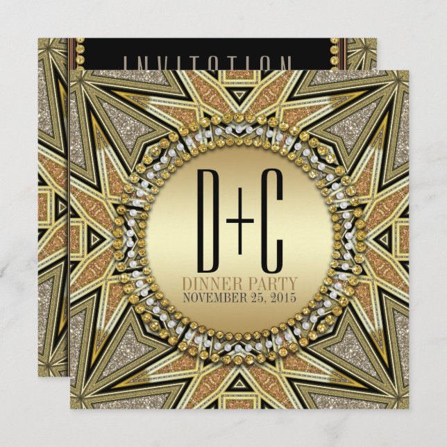 Invitaciones a la fiesta de la cena Purpurinoso Ar (Anverso / Reverso)