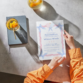 Invitaciones a la fiesta de la Coqueta Azul Rosa d