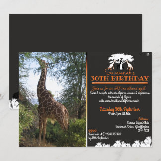 Invitaciones a la fiesta de la jirafa africana