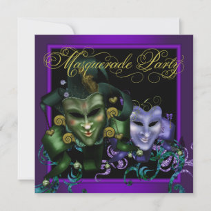 Invitaciones a la fiesta de la mascarada de oro mo