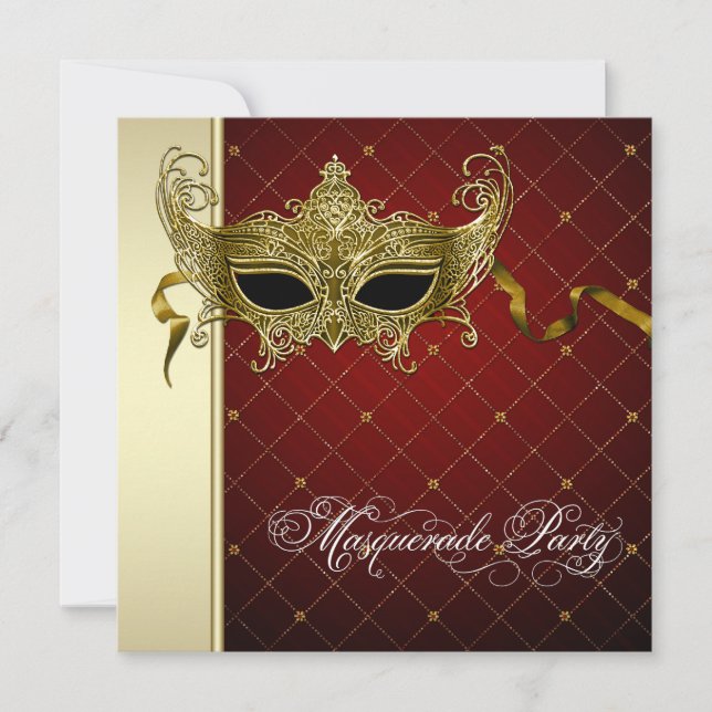 Invitaciones a la fiesta de la mascarada de oro ne (Anverso)