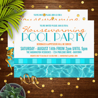 Invitaciones a la fiesta de la piscina de calentam