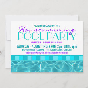 Invitaciones a la fiesta de la piscina de calentam