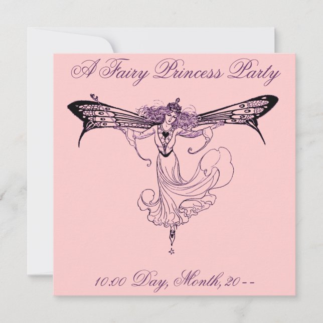 Invitaciones a la fiesta de la princesa de hadas (Anverso)