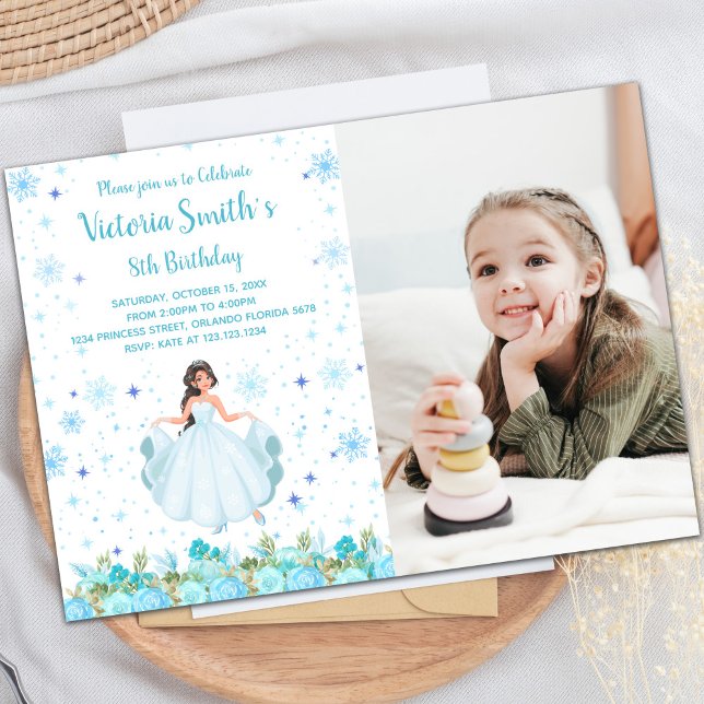 Invitaciones a la fiesta de la princesa del person (Photo Green Floral Princess Birthday Invitations)