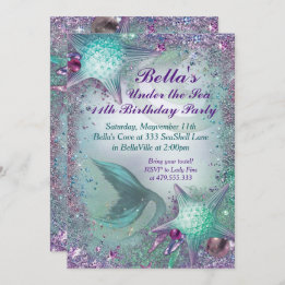 Invitaciones a la fiesta de la sirena marina