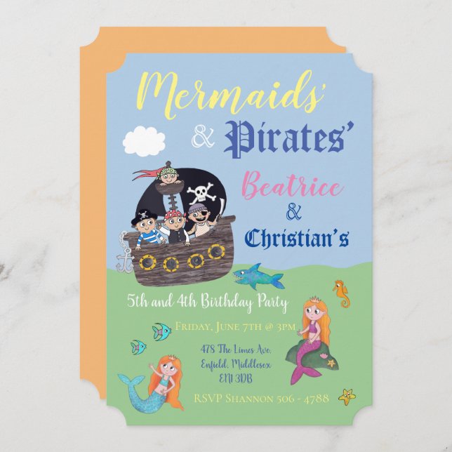 Invitaciones a la fiesta de la sirena y de los pir (Anverso / Reverso)