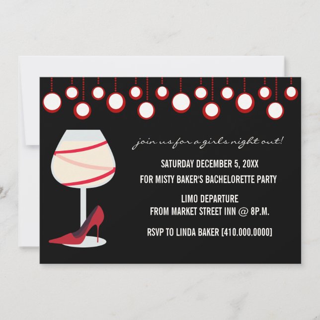 Invitaciones a la fiesta de la soltera (Anverso)