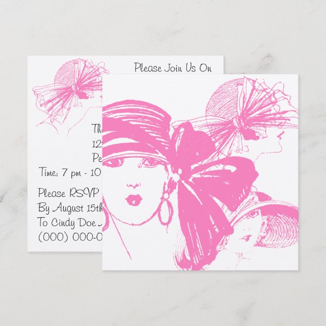 Invitaciones a la fiesta de las fiestas de las dam (Anverso / Reverso)