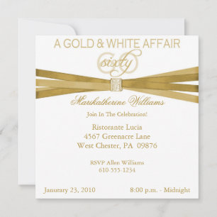 Invitaciones a la Fiesta de los 60 Años Oro y Blan