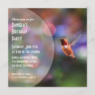 Invitaciones a la fiesta de los colibríes