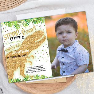 Invitaciones a la fiesta de los dinosaurios de per